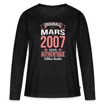 18th Birthday - Original - March 2007 - Women's Premium Organic Long Sleeve Shirt - black - Front - Julia (174cm)