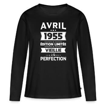 70th Anniversary - April 1955 Perfection - Women's Premium Organic Long Sleeve Shirt - black - Front - Julia (174cm)