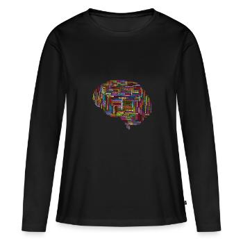 Psychologie du cerveau - T-shirt manches longues Premium bio Femme - noir - Devant - Julia (174cm)