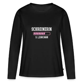 Schreinerin Ausbildung 3 Lehrjahr drittes Jahr - Frauen Premium Bio Langarmshirt - Schwarz - Vorne - Julia (174cm)
