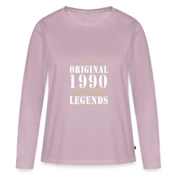 1990 - Born 1990 - Women's Premium Organic Long Sleeve Shirt - dusky pink - Front - Julia (174cm)