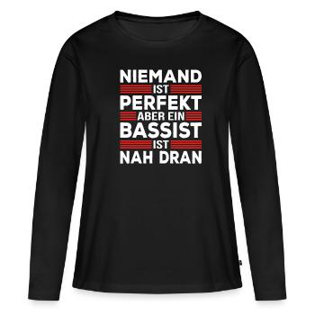 Bassist Bassisten E-Bass Gitarrist Bass-Gitarre - Frauen Premium Bio Langarmshirt - Schwarz - Vorne - Julia (174cm)