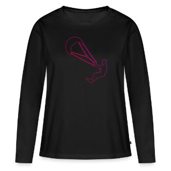 Femmes Kitesurfer Kitesurf Kitesurf Kitesurf - T-shirt manches longues Premium bio Femme - noir - Devant - Julia (174cm)