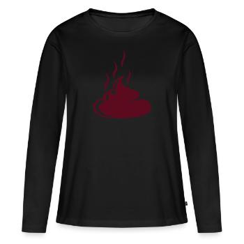 poop shit poop 15 2 - Women's Premium Organic Long Sleeve Shirt - black - Front - Julia (174cm)