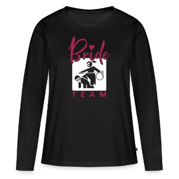 Fouet équipe mariée - T-shirt manches longues Premium bio Femme - noir - Devant - Julia (174cm)