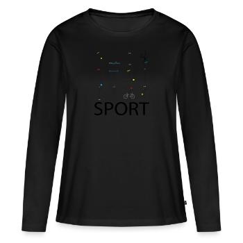 Sport Sport Sport - Frauen Premium Bio Langarmshirt - Schwarz - Vorne - Julia (174cm)