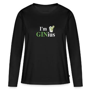 Gin - T-shirt manches longues Premium bio Femme - noir - Devant - Julia (174cm)