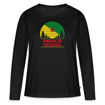 Französisch-Guayana - Frauen Premium Bio Langarmshirt - Schwarz - Vorne - Julia (174cm)