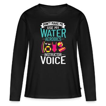 AquaGym Aquafitness Aqua Training Aqua - T-shirt manches longues Premium bio Femme - noir - Devant - Julia (174cm)