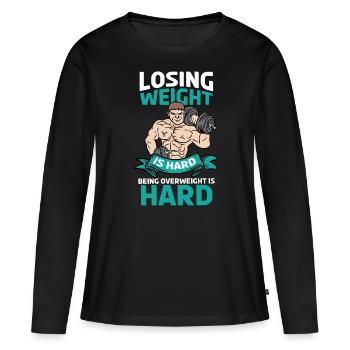 Musculation Musculation Fitness Renforcement musculaire - T-shirt manches longues Premium bio Femme - noir - Devant - Julia (174cm)