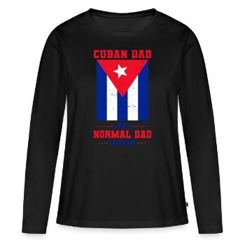 Cuba - T-shirt manches longues Premium bio Femme - noir - Devant - Julia (174cm)