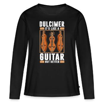 Dulcimer Instrument - T-shirt manches longues Premium bio Femme - noir - Devant - Julia (174cm)