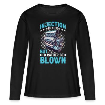 L’injection est agréable mais je préfère être soufflé 15 - T-shirt manches longues Premium bio Femme - noir - Devant - Julia (174cm)