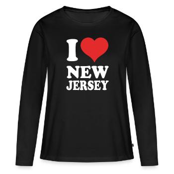 New Jersey - T-shirt manches longues Premium bio Femme - noir - Devant - Julia (174cm)