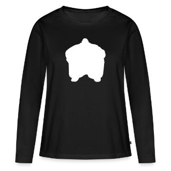 Un gros homme blanc - T-shirt manches longues Premium bio Femme - noir - Devant - Julia (174cm)