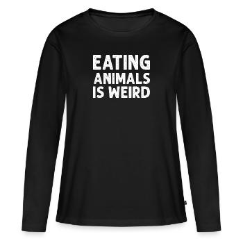 EATING ANIMALS IS WEIRD - T-shirt manches longues Premium bio Femme - noir - Devant - Julia (174cm)