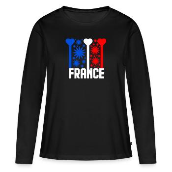 French flag blue white red - Women's Premium Organic Long Sleeve Shirt - black - Front - Julia (174cm)