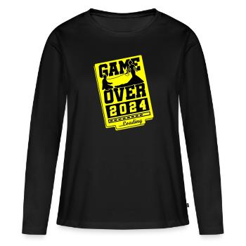 Wedding Loading 2024 Game Over - T-shirt manches longues Premium bio Femme - noir - Devant - Julia (174cm)