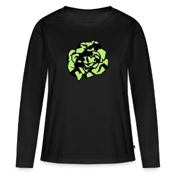 salade - T-shirt manches longues Premium bio Femme - noir - Devant - Julia (174cm)