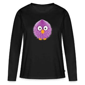 oiseau moelleux - T-shirt manches longues Premium bio Femme - noir - Devant - Julia (174cm)