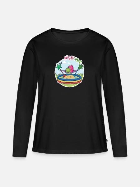 Planschbecken-Insel - Frauen Premium Bio Langarmshirt - Schwarz