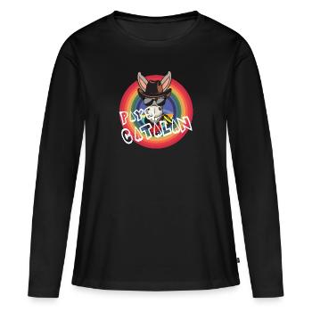 Pays catalan - T-shirt manches longues Premium bio Femme - noir - Devant - Julia (174cm)