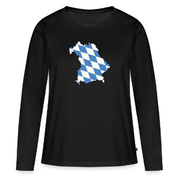 Bavière - T-shirt manches longues Premium bio Femme - noir - Devant - Julia (174cm)