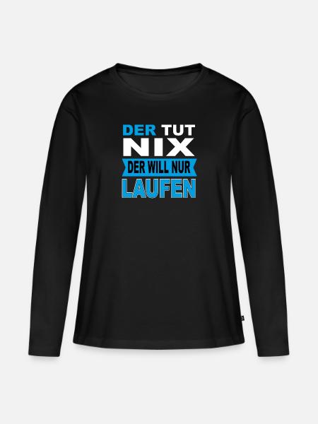 Laufen Läufer Spruch Geschenk - Frauen Premium Bio Langarmshirt - Schwarz