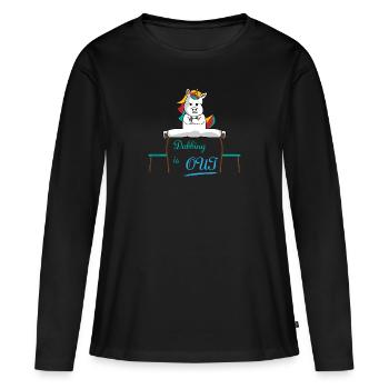 Einhorn - Frauen Premium Bio Langarmshirt - Schwarz - Vorne - Julia (174cm)