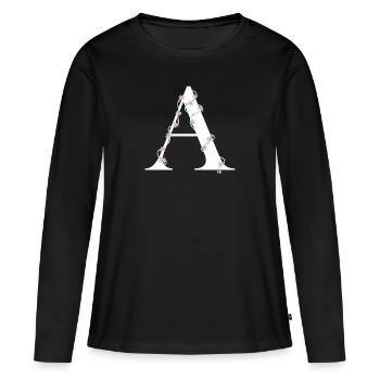 A - T-shirt manches longues Premium bio Femme - noir - Devant - Julia (174cm)