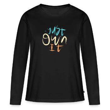 Il suffit de le posséder - T-shirt manches longues Premium bio Femme - noir - Devant - Julia (174cm)