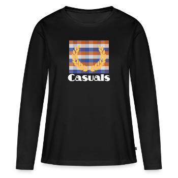 Casuals Football Ultras Fans Mode - T-shirt manches longues Premium bio Femme - noir - Devant - Julia (174cm)