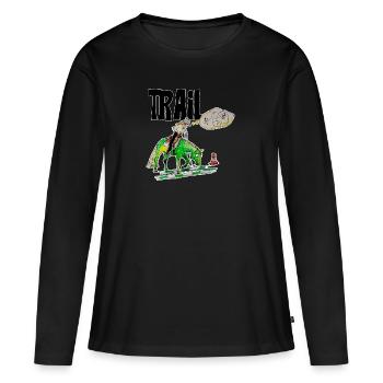 Trail - Women's Premium Organic Long Sleeve Shirt - black - Front - Julia (174cm)