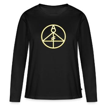La lumière faucet. - T-shirt manches longues Premium bio Femme - noir - Devant - Julia (174cm)