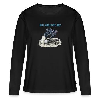 never count electric sheep - Frauen Premium Bio Langarmshirt - Schwarz - Vorne - Julia (174cm)