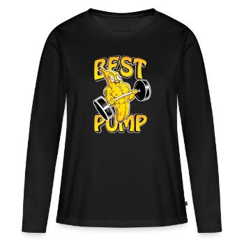 Pompes Meilleur cadeau de pompe - T-shirt manches longues Premium bio Femme - noir - Devant - Julia (174cm)