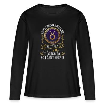 Zodiaque élément zodiaque - T-shirt manches longues Premium bio Femme - noir - Devant - Julia (174cm)