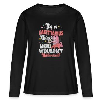 Sternzeichen Geburt Aberglauben - Frauen Premium Bio Langarmshirt - Schwarz - Vorne - Julia (174cm)