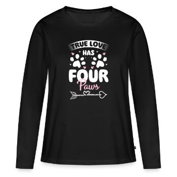 Perser Katzendame Katzenfreund - Frauen Premium Bio Langarmshirt - Schwarz - Vorne - Julia (174cm)
