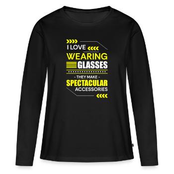 Lunettes Lunettes Serpent Lunettes Verres Test Des Yeux - T-shirt manches longues Premium bio Femme - noir - Devant - Julia (174cm)