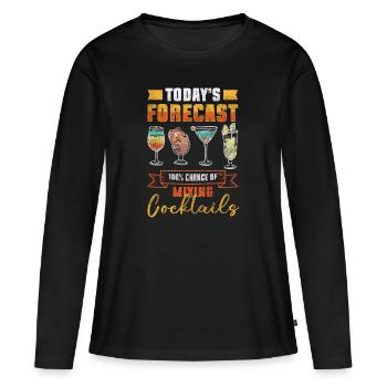 Barkeeper Schnaps Urlaub - Frauen Premium Bio Langarmshirt - Schwarz - Vorne - Julia (174cm)