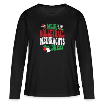 Weihnachten Volleyball Spielerin Volleyballerin - Frauen Premium Bio Langarmshirt - Schwarz - Vorne - Julia (174cm)