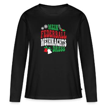 Weihnachten Federball Spielerin Federballspielerin - Frauen Premium Bio Langarmshirt - Schwarz - Vorne - Julia (174cm)