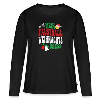 Weihnachten Faustball Spielerin Faustballspielerin - Frauen Premium Bio Langarmshirt - Schwarz - Vorne - Julia (174cm)