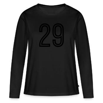 Rückennummer 29 - Frauen Premium Bio Langarmshirt - Schwarz - Vorne - Julia (174cm)