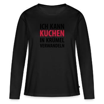 Je peux transformer les gâteaux en miettes magie magique - T-shirt manches longues Premium bio Femme - noir - Devant - Julia (174cm)