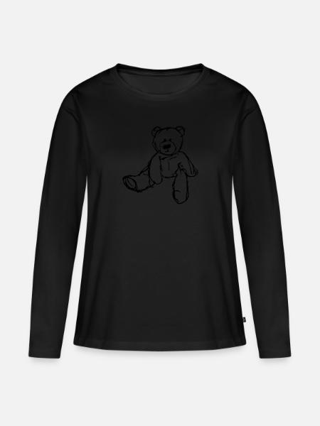 Mi primer osito de peluche para niños - Ekologisk långärmad premium-T-shirt dam - svart