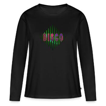 DISCO - T-shirt manches longues Premium bio Femme - noir - Devant - Julia (174cm)