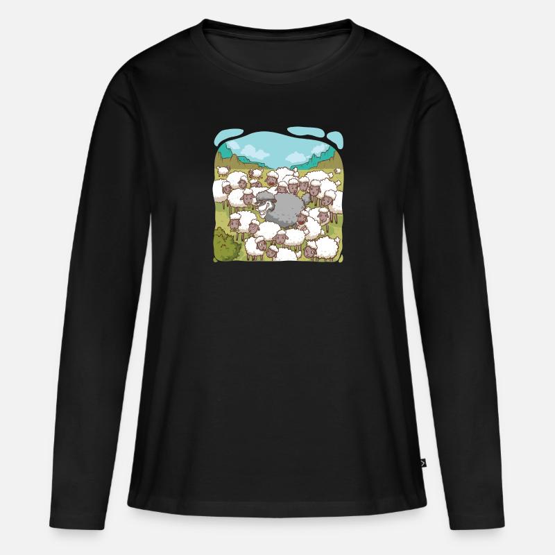 Wolf im Schafspelz - Frauen Premium Bio Langarmshirt - Schwarz