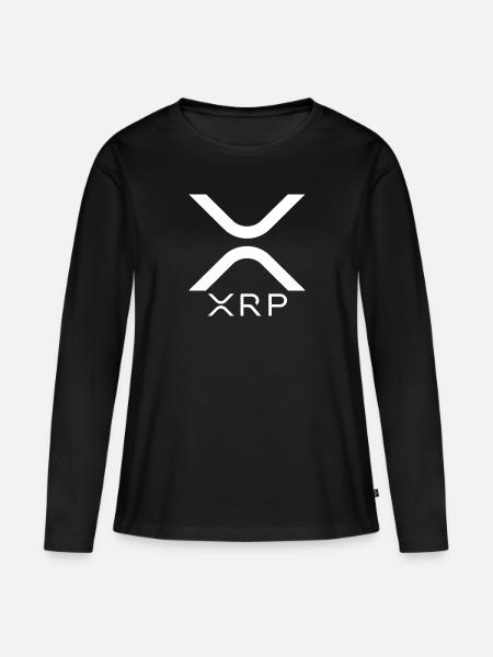 XRP RIPPLE - Frauen Premium Bio Langarmshirt - Schwarz